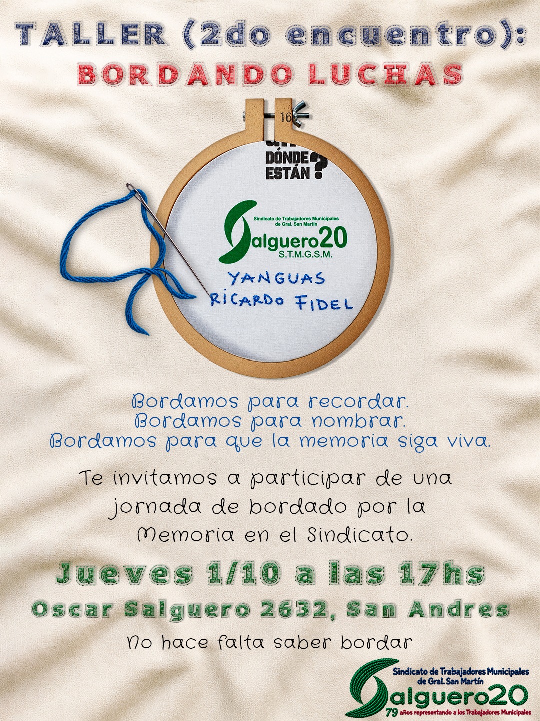 TALLER (2do encuentro): BORDANDO LUCHAS