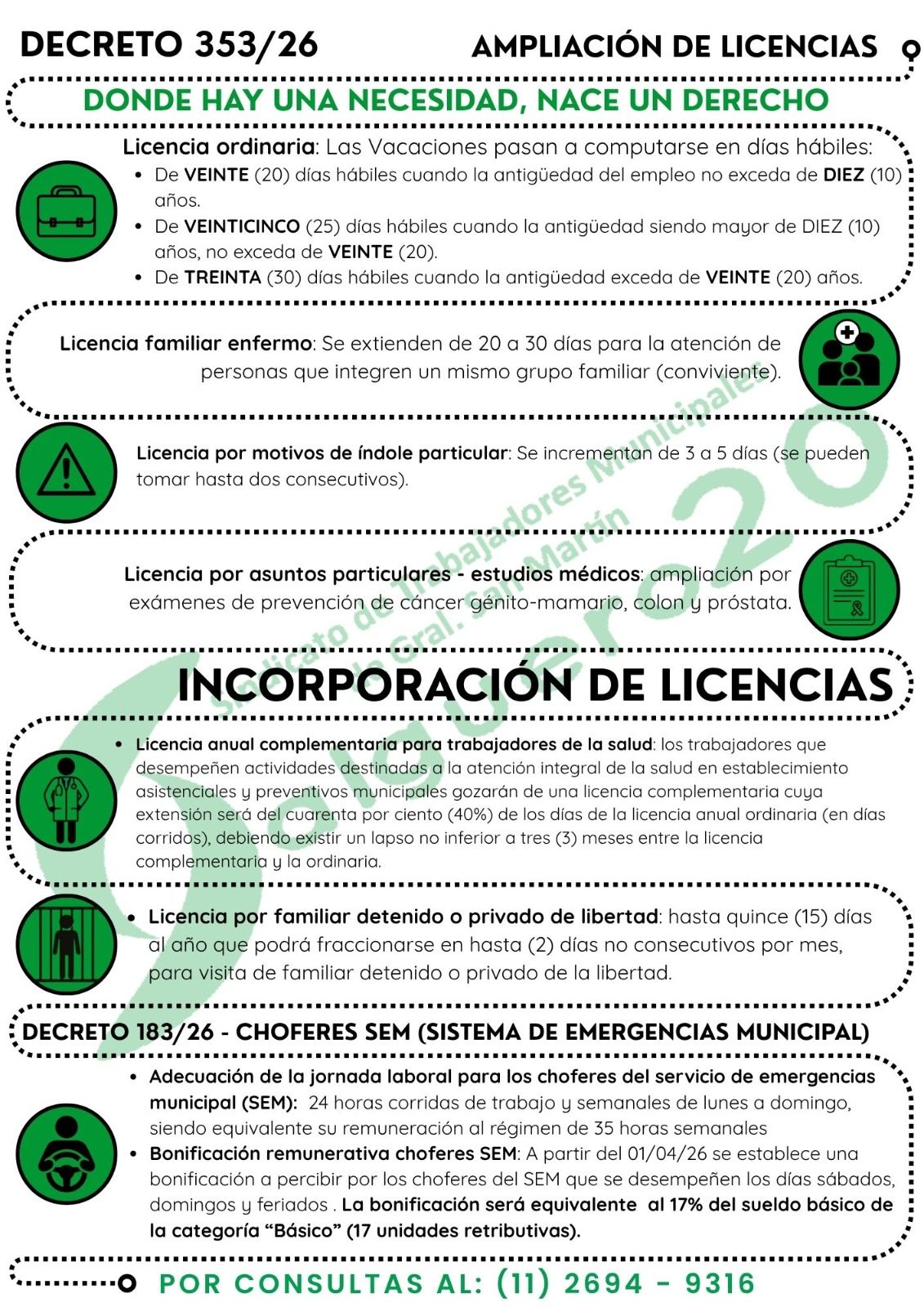 Nuevas conquistas para los compañeros municipales