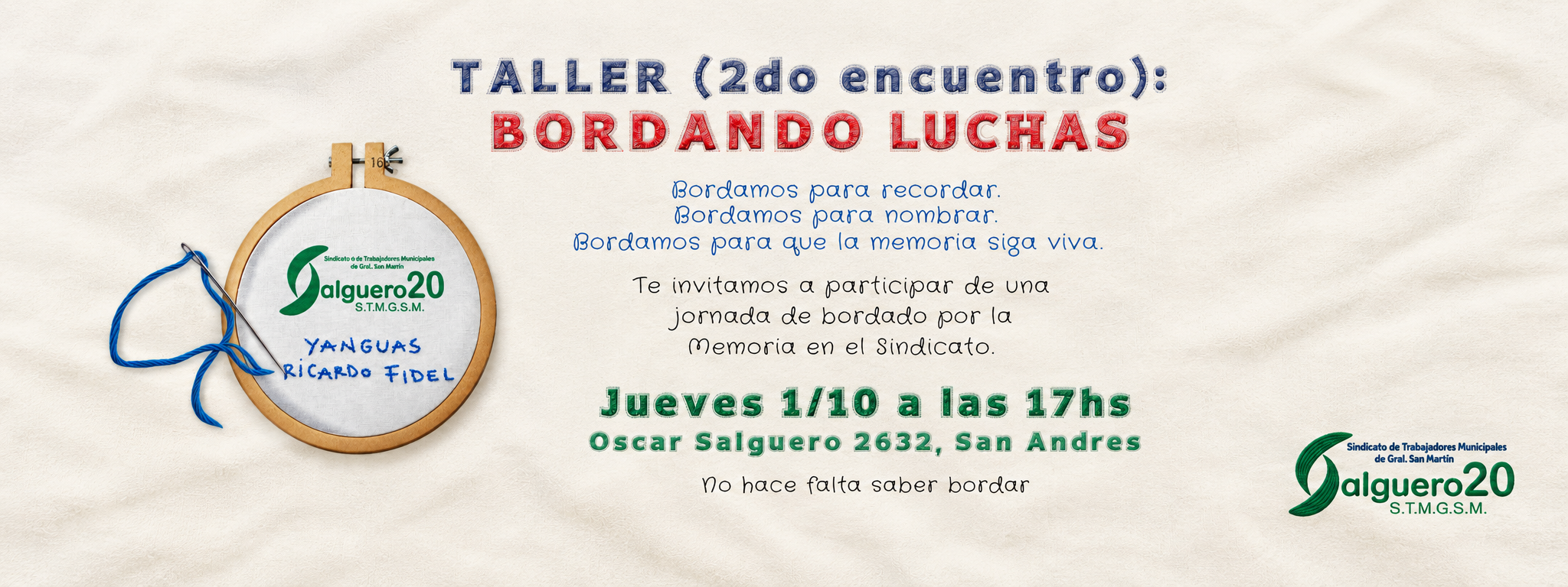 TALLER (2do encuentro): BORDANDO LUCHAS
