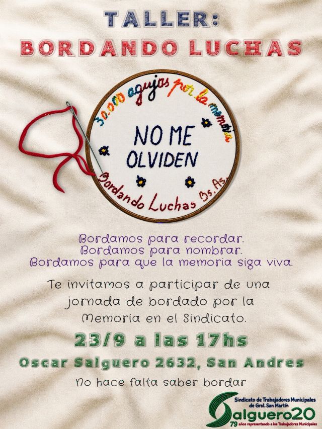 🧵 Taller “Bordando Luchas”: memoria que permanece