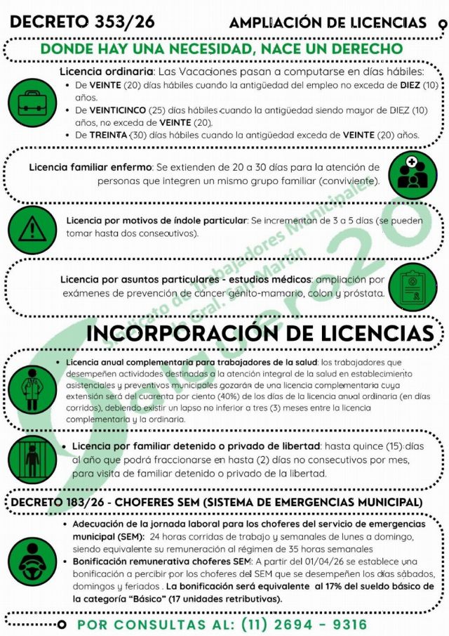 Nuevas conquistas para los compañeros municipales